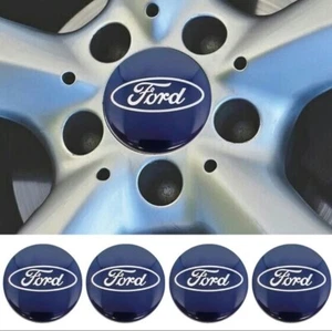 Nabendeckel für Ford logo emblem 56mm Aufkleber Radkappen Felgen blau Aluminium  - Bild 1 von 5