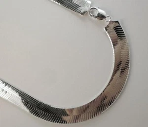 925 Sterlingsilber 14 mm Herringbone Halskette italienische Kette - alle Größen - Bild 1 von 5