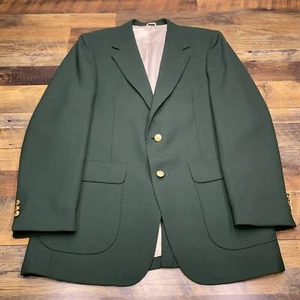 Vintage Stafford Blazer 42L Green Gold Button Masters Sport Coat Golf - Picture 1 of 13
