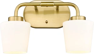 Brushed Gold Bathroom Vanity Light, Farmhouse Brass Sconces Wall Lighting with M - Picture 1 of 7