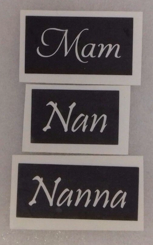 12 stencil parola Nan & Nanna & Mam (misti) per acquaforte vetro festa della mamma mamma mamma