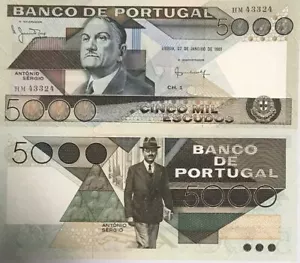 Portugal 5000 Escudos 1981 P 182 b UNC - Picture 1 of 3