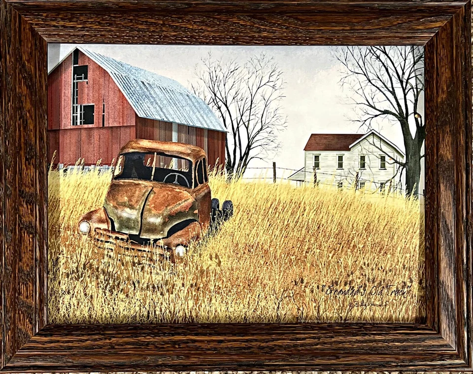 Billy Jacobs Grandad's Old Truck Farm Decorator Art Print-Framed 14.5 x 11.5 - Image 1 of 1
