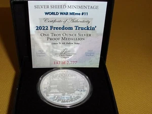 1 oz .999 Silver Shield PP FREEDOM TRUCKIN I COA #139-142.  Box - Bild 1 von 3