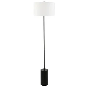 HomeRoots 64" Black Traditional Shaped Floor Lamp with White Frosted Glass Em... - Picture 1 of 4