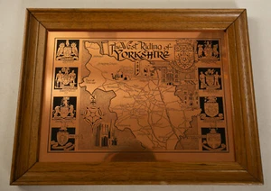 The West Riding of Yorkshire (UH1/JSF6) Framed Copper Map & Legend Etchmaster - Picture 1 of 8