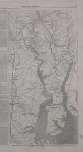Original 1862 Civil War Map ARMY OF THE POTOMAC TROOP POSITIONS RichmondVirginia - Picture 1 of 9