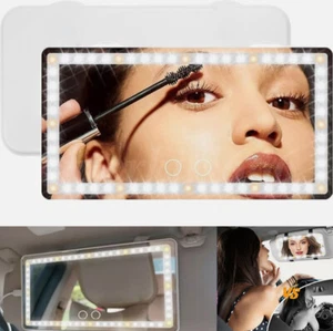 LED Car Sun Visor Vanity Mirror Rechargeable Makeup Mirror with 3Light Modes - Bild 1 von 12