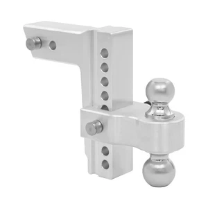 Adjustable Trailer Hitch&Heavy Duty Tow Hitch for 2'' Receivers Silver and Black - Picture 1 of 19