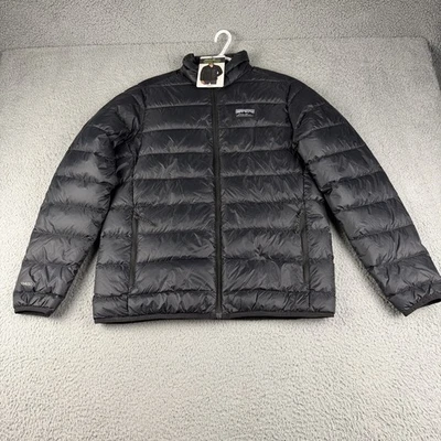 Chaqueta acolchada Eddie Bauer para hombre pequeña negra Microlight IV abrigo empacable Foto 1 de 4