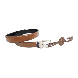 Tommy Bahama Cinturón de Cuero Reversible Negro/Marrón Coñac Talla 34-36 Mediano Nuevo con Etiquetas - Imagen 1 de 7