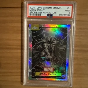 2024 Topps Chrome Marvel Moon Knight Spiderweb Refractor #/399 PSA 9 - Bild 1 von 3