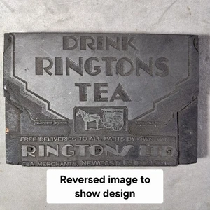 Vintage Printers Block, Ringtons Tea Merchants Advertising, Newcastle Upon Tyne - Picture 1 of 8