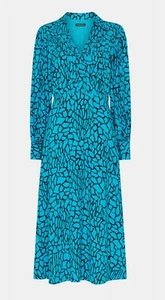 Whistles Dress Blue Terrazzo Print Midi Bias Size 10 Lined - Picture 1 of 19