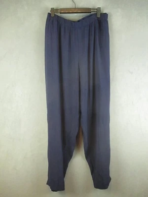 Pantalones Eileen Fisher para mujer 3X azul marino 100 % seda bolsillos elásticos en la cintura Foto 1 de 4