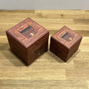 Bobs Boxes Bless this House 2 Stacking Folk Art Boxes Primitive Art Storage Box - Picture 1 of 13
