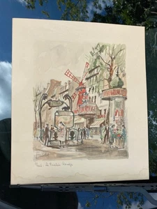 Impresión de pintura Franz Herbalot Paris 13”x15 arte vintage MCM - Imagen 1 de 7