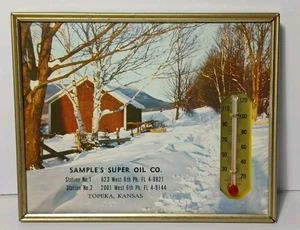 50er Jahre Vintage Werbung Thermometer Schild Probe Super Oil Co. Topeka Kansas - Bild 1 von 14