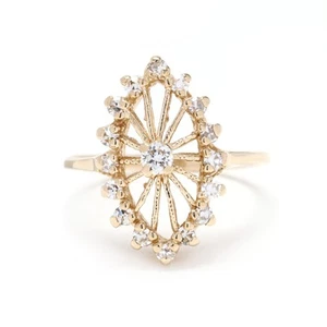 0.33ctw Diamond Navette Ring, 14K Yellow Gold, Ring Size 5.5, Diamond Cluster - Picture 1 of 6
