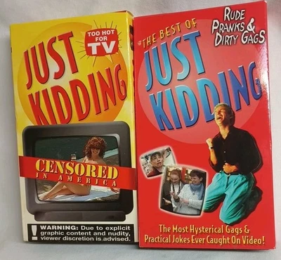 Just Kidding Censored in America (VHS, 90s) Pre-owned Comedy & Rude Pranks - Image 1 of 4