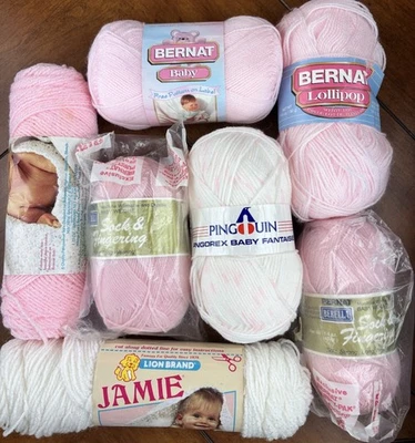 BABY BOX Yarn PINKS Premium Brands Pompadour, Variegated, Crochet Knit Lot#95 - Image 1 of 3