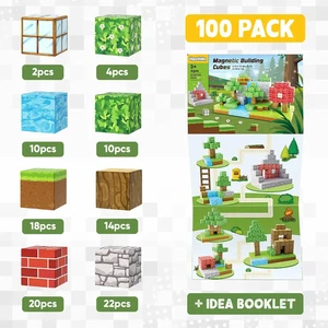 STEM Learning Magnetic Blocks Set 100Pcs for Kids | Minecraft Building Toy - Picture 1 of 10
