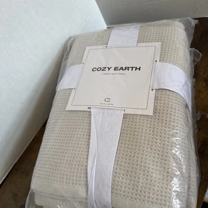 Acogedoras toallas de baño Earth Waffle 30” x 58” para cuerpo gris claro WBTLG1743 NUEVAS - Imagen 1 de 7