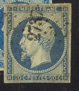 REF:A74-2 -N°:14Af m - variété :LE RARE TIRAGE DU BLEU LAITEUX VERT CHAMOIS - Picture 1 of 3