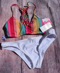RACER BACK PADDED MIX & MATCH BIKINI SET SIZE UK 8 EU 36 C17 - Picture 1 of 1