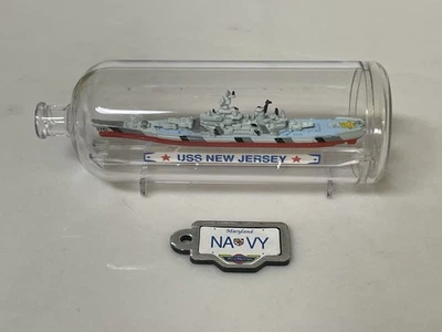 Galoob Micro Machines Ship in a Bottle #8 USS New Jersey Navy Battleship 1990 - Image 1 of 4