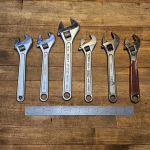 VINTAGE ADJUSTABLE WRENCH Lot Mechanics Automotive Wrenches CRESCENT Wrenches - Picture 1 of 3