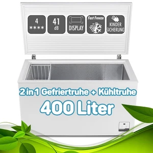 Gefriertruhe 400 Liter 2in1 Tiefkühltruhe und Kühltruhe Freistehend Inverter - Bild 1 von 8