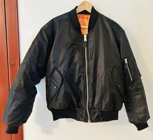 Mil-Tec MA-1 Flyers Basic Jacket - Black With Orange Lining Fully Reversible XS - Picture 1 of 11