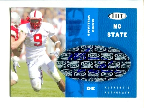 2006 SAGE Hit - Autographs - Blue #A9  Mario Williams 🏈 RC Auto - Image 1 of 3