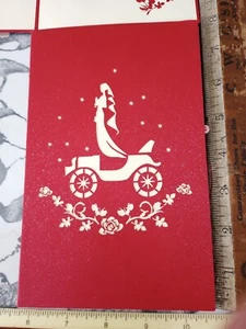 Laser cut origami Pop Up Card "Wedding car" - Picture 1 of 6