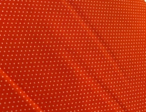 Fabric Dots Mini White on Orange Cotton by the 1/4 Yard 9"x42/44" - Picture 1 of 6