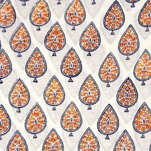 Indian Hand Block Floral Printed Cotton Fabric Dress Sewing Material 10 Yard IG6 - Picture 1 of 5