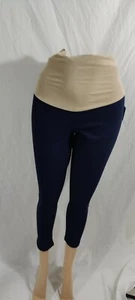 Motherhood Maternity Women's Size Medium Belly Panel Capri Leggings in Blue - Picture 1 of 4