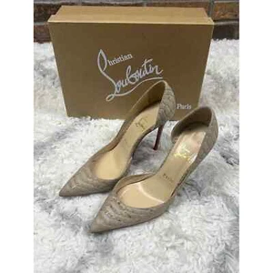 Christian Louboutin Iriza Half-d'Orsay Red Sole Pump, Cork - Picture 1 of 12