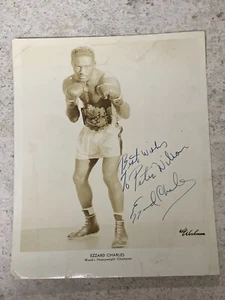 Incredibile foto boxe firmata Ezzard Charles completa JSA LOA raro autografo in 8x10 - Foto 1 di 1