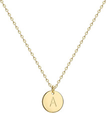Valloey Rover Initial Necklaces for Women 14K Gold Plated