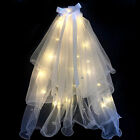 Glow Wedding Veil Led Light Bowknot Pearl Veil Party Wedding Hair Accessories Uk