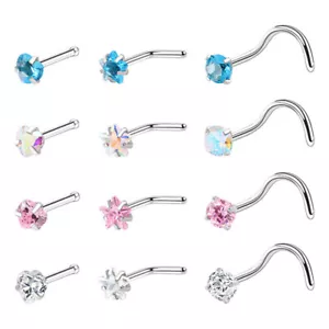 Zircon Nez Clou Acier Chirurgical Bague Lèvre Anneaux Corps Piercing Bijoux ✿ - Foto 1 di 21