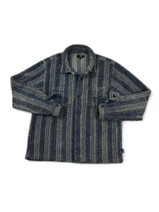 Stussy Striped Sherpa Jacket Size M - Picture 1 of 8