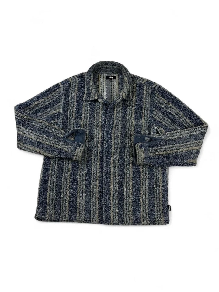 Stussy Striped Sherpa Jacket Size M - Image 1 of 4