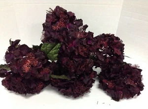 7 hortensias venecianas moradas oscuras puertas delanteras brillo florales selecciones tallos Navidad - Imagen 1 de 9