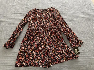 Art Class Girls Multicolor Floral Long Sleeve Short Romper Size Large 10/12 NWT - Picture 1 of 10
