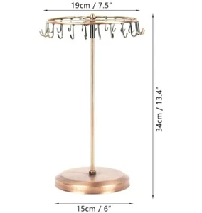 Rotating Necklace Holder Bracelet Stand Jewelry Organizer Tree 23 Hooks - Picture 1 of 2