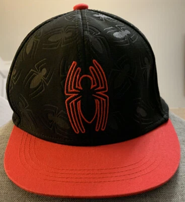 Marvel Spiderman JUVENTUD Niños Araña Logo Sombrero Negro con Billete Rojo SnapBack Ajustable Foto 1 de 4