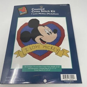 Mickey Unlimited Counted Cross Stitch Kit I Love Mickey Mouse Disney Unused Open - Picture 1 of 10